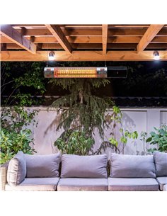 Outsunny Outdoor Patio Garden Warmer 1500W Wall Mounted Electric Infrared Halogen Heater with Remote Control Black 842-113 2
