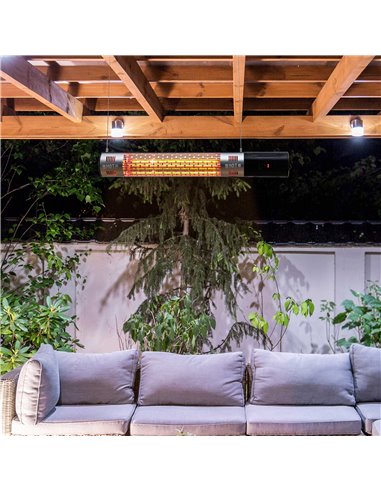 Outsunny Outdoor Patio Garden Warmer 1500W Wall Mounted Electric Infrared Halogen Heater with Remote Control Black 842-113