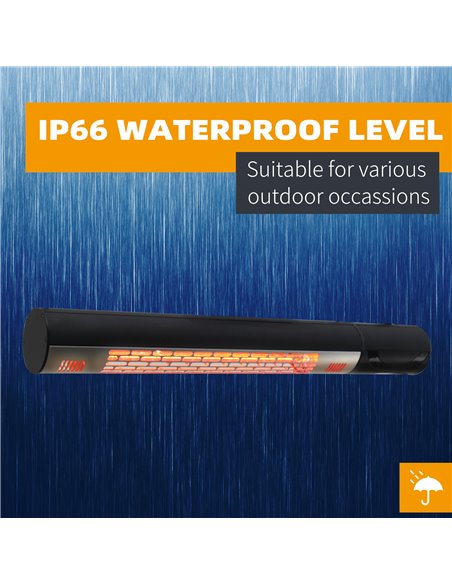 Outsunny Outdoor Patio Garden Warmer 1500W Wall Mounted Electric Infrared Halogen Heater with Remote Control Black 842-113 - pic 84507 | FastDaddyshop