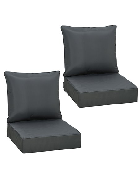 Outsunny Outdoor Seat and Back Cushion Sets, 63L x 55W x 15Dcm Olefin Seating Chair Fade Resistant Replacement Cushion for Ratta - pic 84512 | FastDaddyshop