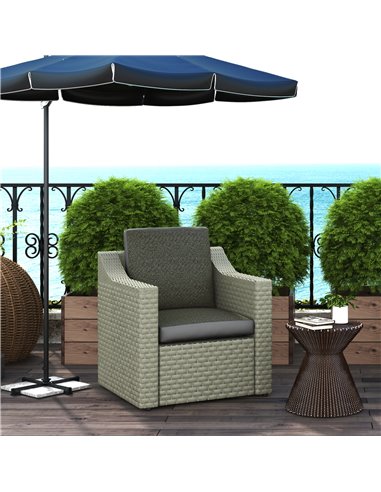 Outsunny Set of 4 Outdoor Seat Cushions with Backrest, Fabric and PE Rattan Cover, Water Repellent Seat Pads for Chair, Swing, S