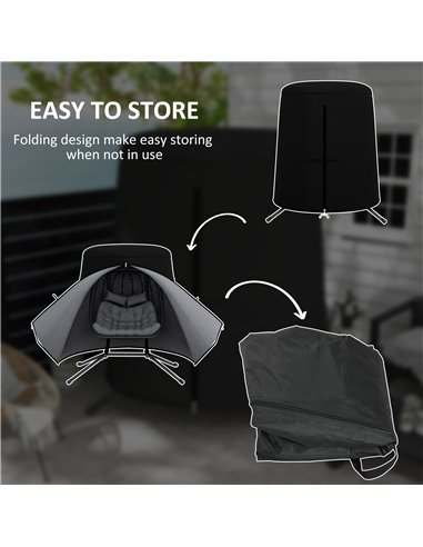 Outsunny Hanging Egg Chair Protective Cover, Waterproof & Dustproof Single Swing Seat Cover with Zipper, 300D Oxford Fabric, Gre