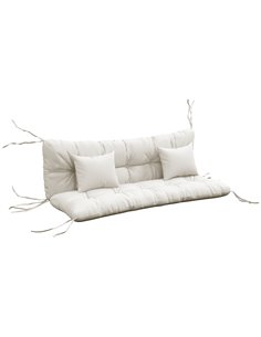 Outsunny Patio Chair Cushion Set with Back and Seat Cushions, 4-Piece, Ties Included, White 84G-356V70WT