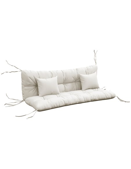 Outsunny Patio Chair Cushion Set with Back and Seat Cushions, 4-Piece, Ties Included, White 84G-356V70WT - pic 84647 | FastDaddyshop