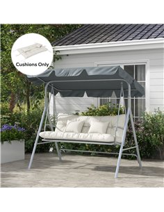 Outsunny Patio Chair Cushion Set with Back and Seat Cushions, 4-Piece, Ties Included, White 84G-356V70WT 2