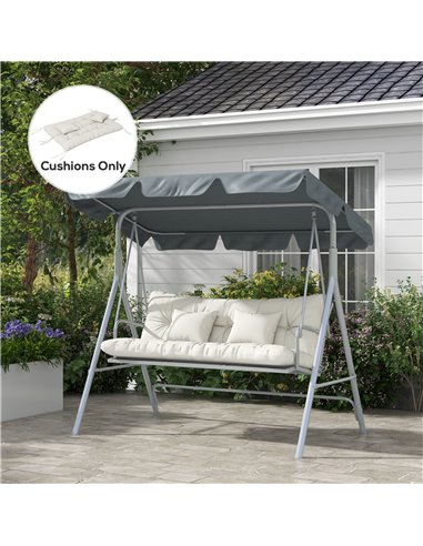 Outsunny Patio Chair Cushion Set with Back and Seat Cushions, 4-Piece, Ties Included, White 84G-356V70WT