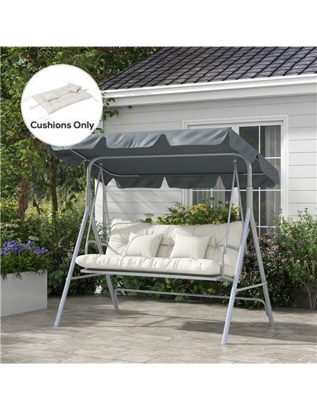 Outsunny Patio Chair Cushion Set with Back and Seat Cushions, 4-Piece, Ties Included, White 84G-356V70WT - pic 84648 | FastDaddyshop