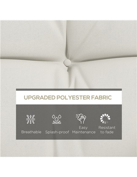 Outsunny Patio Chair Cushion Set with Back and Seat Cushions, 4-Piece, Ties Included, White 84G-356V70WT - pic 84650 | FastDaddyshop