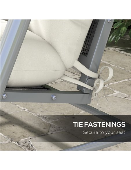 Outsunny Patio Chair Cushion Set with Back and Seat Cushions, 4-Piece, Ties Included, White 84G-356V70WT - pic 84651 | FastDaddyshop