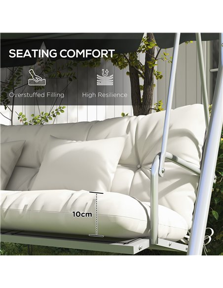 Outsunny Patio Chair Cushion Set with Back and Seat Cushions, 4-Piece, Ties Included, White 84G-356V70WT - pic 84652 | FastDaddyshop