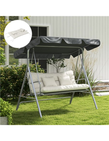 Outsunny Patio Chair Cushion Set with Back and Seat Cushions, 4-Piece, Ties Included, White 84G-356V70WT - pic 84653 | FastDaddyshop