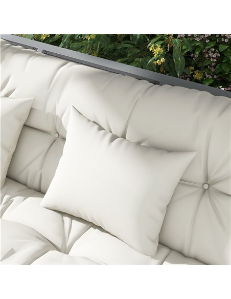 Outsunny Patio Chair Cushion Set with Back and Seat Cushions, 4-Piece, Ties Included, White 84G-356V70WT - pic 84654 | FastDaddyshop