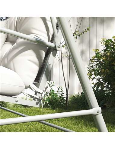 Outsunny Patio Chair Cushion Set with Back and Seat Cushions, 4-Piece, Ties Included, White 84G-356V70WT