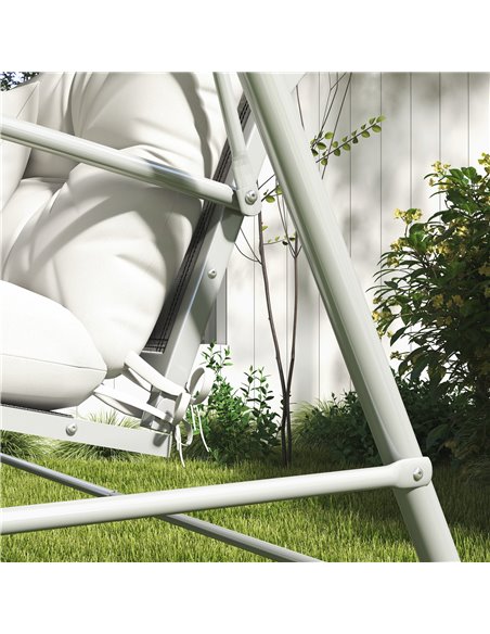 Outsunny Patio Chair Cushion Set with Back and Seat Cushions, 4-Piece, Ties Included, White 84G-356V70WT - pic 84655 | FastDaddyshop