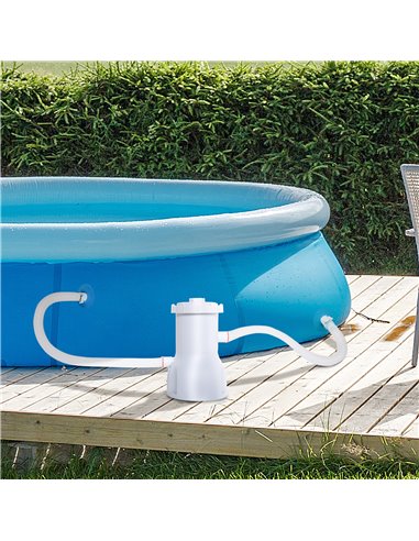 Outsunny Cartridge Filter Pump for 13'-15' Above Ground Pools, 800GPH (3028 LPH) Swimming Pool Filter Pump with Hose and Hose Cl