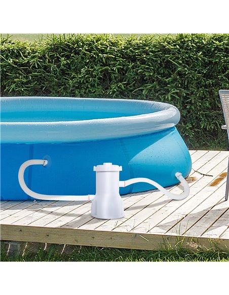 Outsunny Cartridge Filter Pump for 13'-15' Above Ground Pools, 800GPH (3028 LPH) Swimming Pool Filter Pump with Hose and Hose Cl - pic 84720 | FastDaddyshop