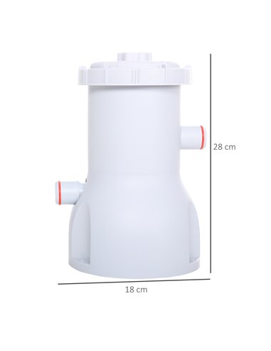 Outsunny Cartridge Filter Pump for 13'-15' Above Ground Pools, 800GPH (3028 LPH) Swimming Pool Filter Pump with Hose and Hose Cl