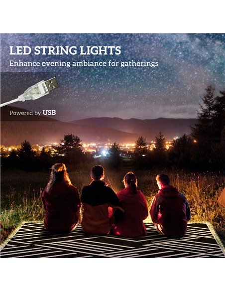 Outsunny Reversible Outdoor Rug with LED Lights, Plastic Straw, 182 x 274cm, Black and Coffee 844-838V00MX - pic 84785 | FastDaddyshop