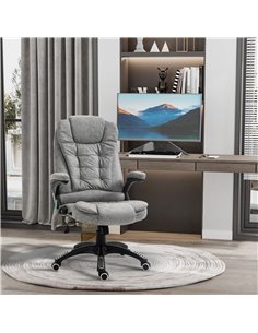 Vinsetto Heated Office Chair with Six Massage Points, Microfiber Cloth, 360° Swivel Wheels, Grey 2