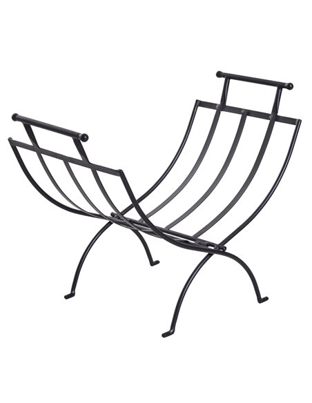 Outsunny Folding Wood Log Holder Fireplace Storage Rack Matte Metal Elevated Indoor Outdoor 45x35cm Black 820-150 - pic 84800 | FastDaddyshop