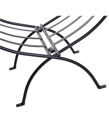 Outsunny Folding Wood Log Holder Fireplace Storage Rack Matte Metal Elevated Indoor Outdoor 45x35cm Black 820-150