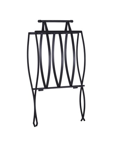 Outsunny Folding Wood Log Holder Fireplace Storage Rack Matte Metal Elevated Indoor Outdoor 45x35cm Black 820-150