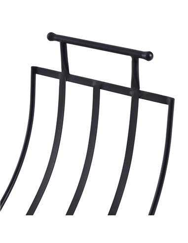 Outsunny Folding Wood Log Holder Fireplace Storage Rack Matte Metal Elevated Indoor Outdoor 45x35cm Black 820-150