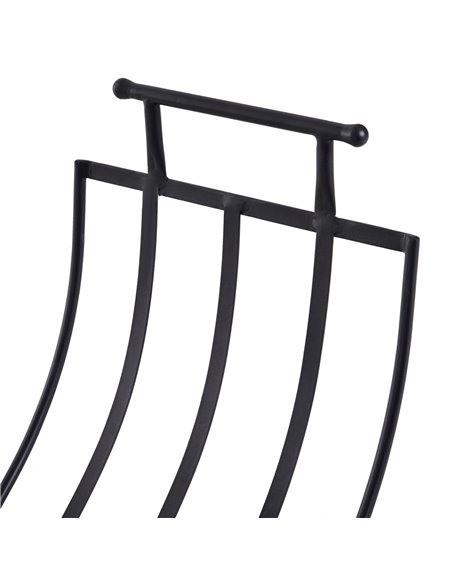 Outsunny Folding Wood Log Holder Fireplace Storage Rack Matte Metal Elevated Indoor Outdoor 45x35cm Black 820-150 - pic 84808 | FastDaddyshop