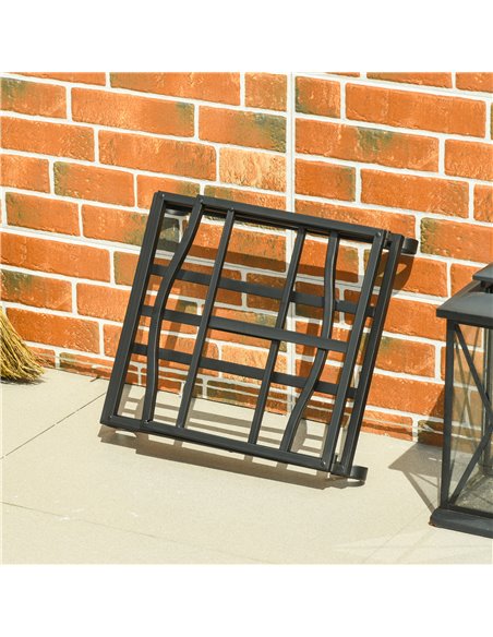 Outsunny Firewood Log Rack Fireplace Log Holder Wood Storage Rack with Scrolls, Foldable, 48x34x37cm, Black 842-200 - pic 84834 | FastDaddyshop