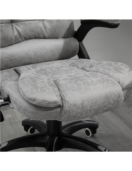 Vinsetto Massage Recliner Chair Heated Office Chair with Six Massage Points Microfiber Cloth 360���� Swivel Wheels Grey - pic 8485 | FastDaddyshop