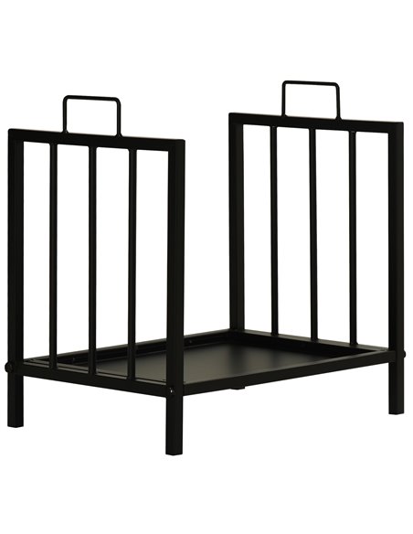 Outsunny Firewood Log Rack Fireplace Log Holder Wood Storage Rack with 2 Handles, for Outdoor and Indoor Use, 42 x 32.5 x 46cm,  - pic 84854 | FastDaddyshop