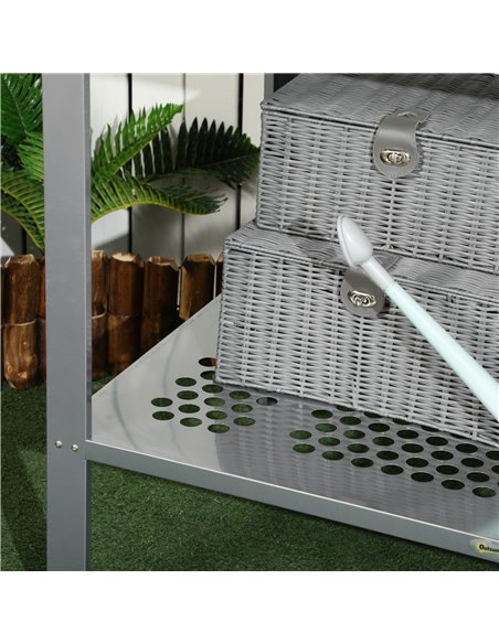 Outsunny 2-Tier Plant Stand, Corner Plant Shelf for Outdoor and Indoor Storage Organizer, Freestanding Flower Rack w/Steel Frame - pic 84905 | FastDaddyshop
