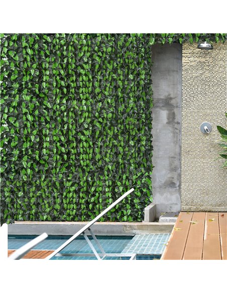 Outsunny Artificial Leaf Hedge Screen Privacy Fence Panel for Garden Outdoor Indoor Decor 3M x 1M Light Green and Dark Green 844 - pic 84945 | FastDaddyshop
