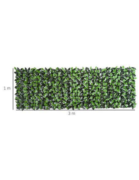 Outsunny Artificial Leaf Hedge Screen Privacy Fence Panel for Garden Outdoor Indoor Decor 3M x 1M Light Green and Dark Green 844 - pic 84946 | FastDaddyshop