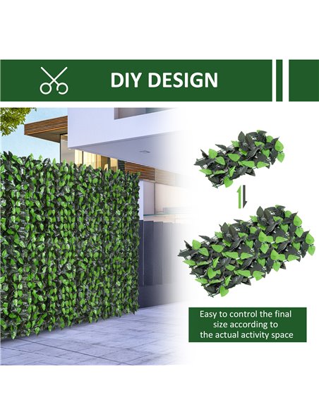 Outsunny Artificial Leaf Hedge Screen Privacy Fence Panel for Garden Outdoor Indoor Decor 3M x 1M Light Green and Dark Green 844 - pic 84947 | FastDaddyshop