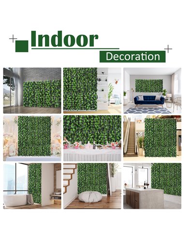 Outsunny Artificial Leaf Hedge Screen Privacy Fence Panel for Garden Outdoor Indoor Decor 3M x 1M Light Green and Dark Green 844