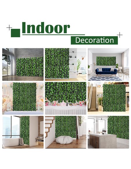 Outsunny Artificial Leaf Hedge Screen Privacy Fence Panel for Garden Outdoor Indoor Decor 3M x 1M Light Green and Dark Green 844 - pic 84949 | FastDaddyshop