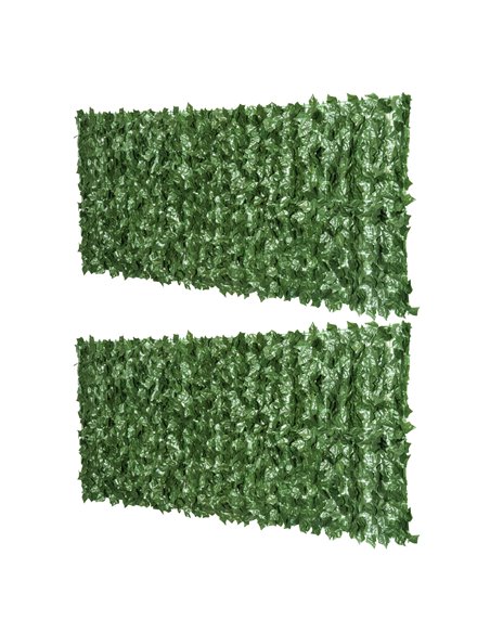 Outsunny 2-Piece Artificial Leaf Hedge Screen Privacy Fence Panel 2.4M x 1M, Green 844-P015 - pic 84971 | FastDaddyshop