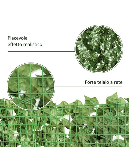 Outsunny 2-Piece Artificial Leaf Hedge Screen Privacy Fence Panel for Garden Outdoor Indoor Decor, Dark Green, 2.4M x 1M 844-P01 - pic 84976 | FastDaddyshop