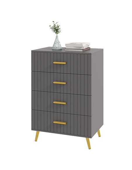HOMCOM Bedroom Chest of Drawers, Modern 4-Drawer Dresser, Dark Grey 831-772V81CG - pic 84989 | FastDaddyshop