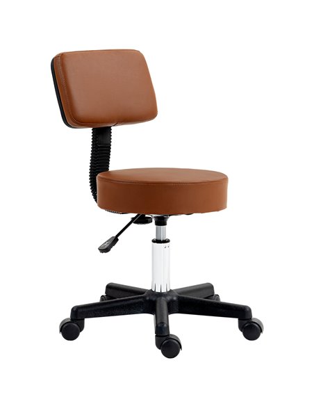 HOMCOM Beautician's Swivel Salon Chair with Padded Seat Back, Brown 503-023V70BN - pic 85007 | FastDaddyshop
