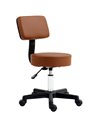 HOMCOM Beautician's Swivel Salon Chair with Padded Seat Back, Brown 503-023V70BN