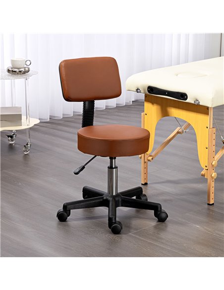 HOMCOM Beautician's Swivel Salon Chair w/ Padded Seat Back 5 Wheels Adjustable Height Salon Hairdressers Tattoo Spa Rolling Cush - pic 85008 | FastDaddyshop