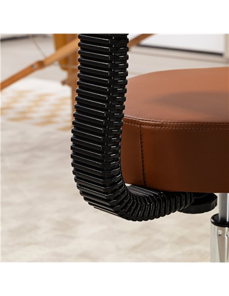 HOMCOM Beautician's Swivel Salon Chair w/ Padded Seat Back 5 Wheels Adjustable Height Salon Hairdressers Tattoo Spa Rolling Cush - pic 85014 | FastDaddyshop