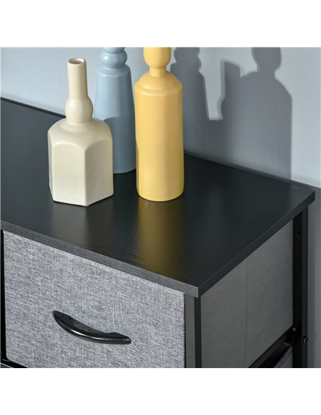 HOMCOM 9 Drawers Storage Chest Dresser Organizer Unit , Easy Pull Fabric Bins, for Bedroom, Hallway, Entryway, Black & Grey 831- - pic 85024 | FastDaddyshop