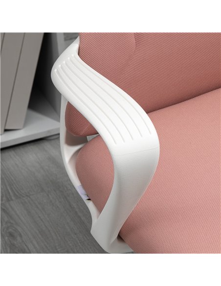 Vinsetto High-Back Office Chair, Elastic Desk Chair with Armrests, Tilt Function, Adjustable Seat Height, Pink - pic 8510 | FastDaddyshop
