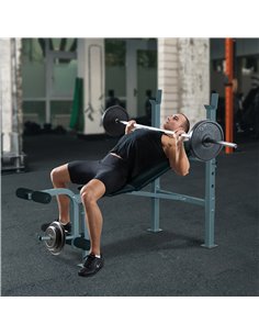 HOMCOM Heavy Duty Adjustable Multi Gym Chest Leg Arm Weight Bench, Black-Silver A91-032 2