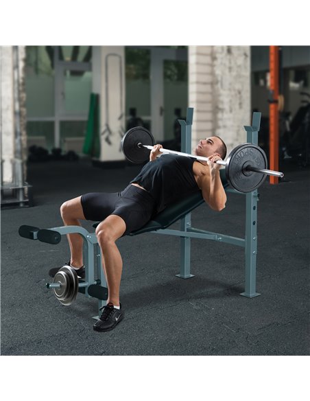 HOMCOM Heavy Duty Adjustable Multi Gym Chest Leg Arm Weight Bench w/4 Incline Postions - Black/Silver A91-032 - pic 85143 | FastDaddyshop