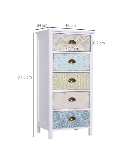 HOMCOM Storage Chest, 46Wx34Dx94H cm, Large Capacity, Sleek Design, Home Organisation, White 831-156 - pic 85171 | FastDaddyshop