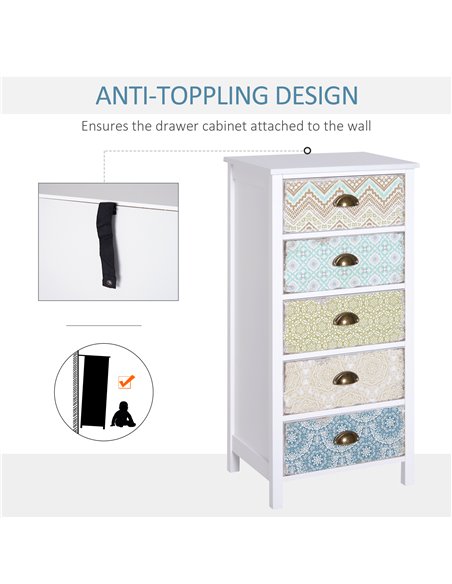 HOMCOM Storage Chest, 46Wx34Dx94H cm, Large Capacity, Sleek Design, Home Organisation, White 831-156 - pic 85173 | FastDaddyshop